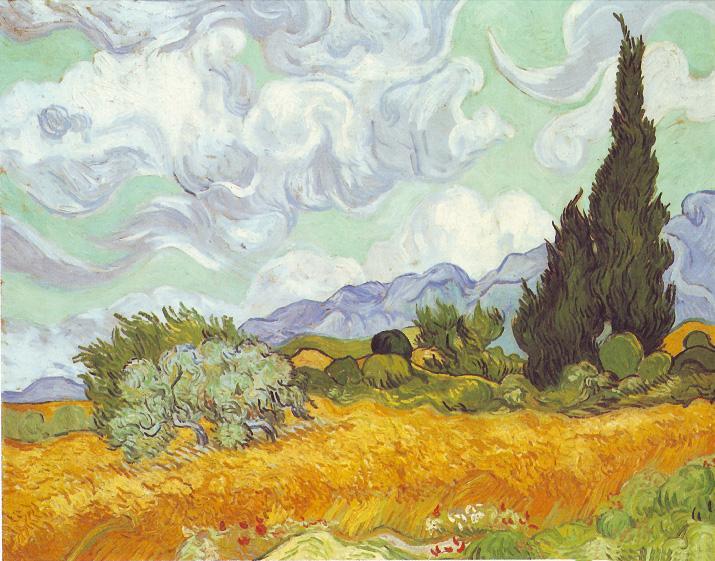 Vincent van Gogh Cornfield with Cypresses